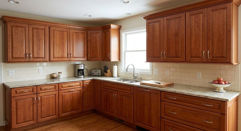 Cherry Cabinet Refacing in Austin, TX