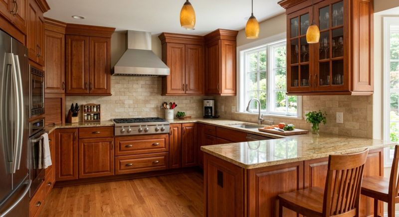 Cherry Cabinet Remodeling in Conroe, TX